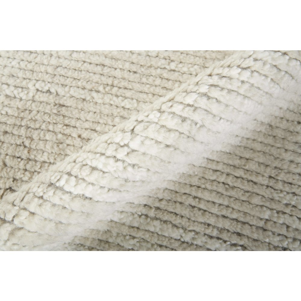 Alford Modern Solid, Ivory/Tan, 5'-6" x 8'-6" Area Rug