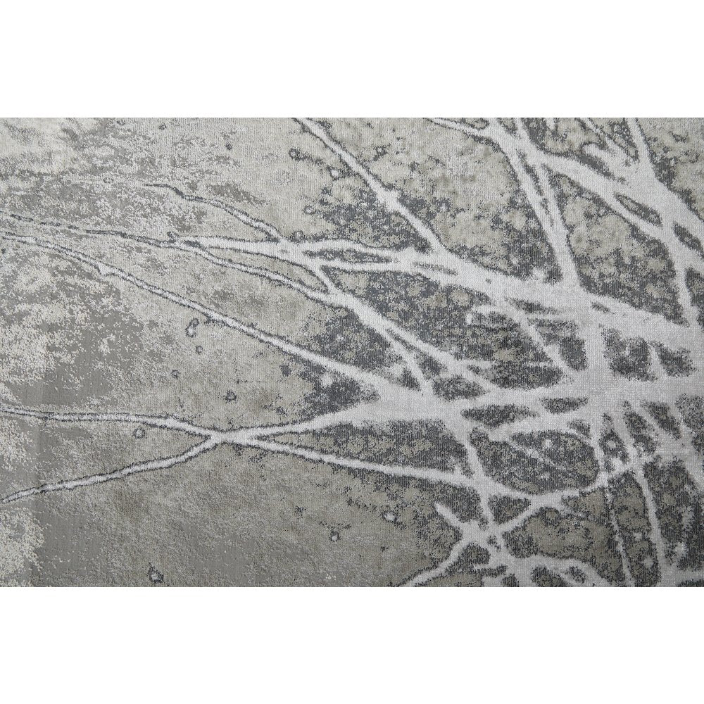 Astra Transitional Abstract, Gray/Silver/Ivory, 9'-2" x 12' Area Rug