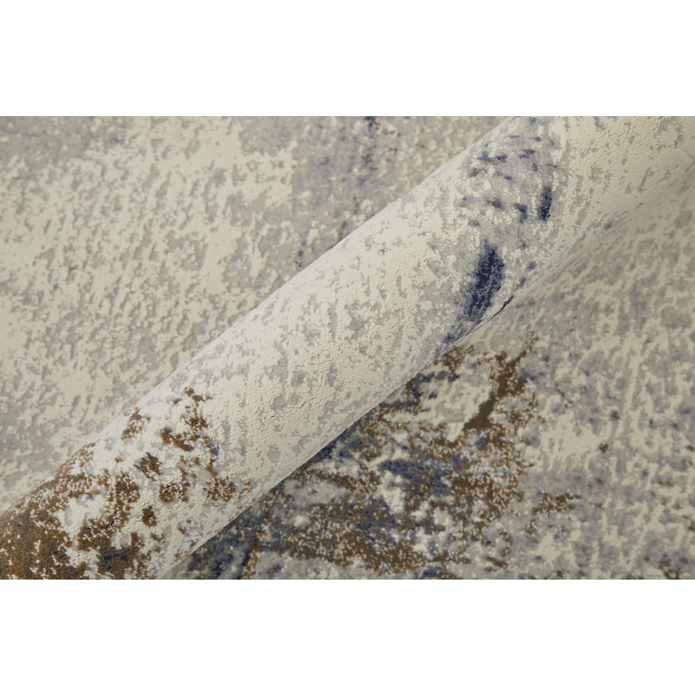 Clio Modern Abstract, Ivory/Blue/Brown, 12' x 15' Area Rug