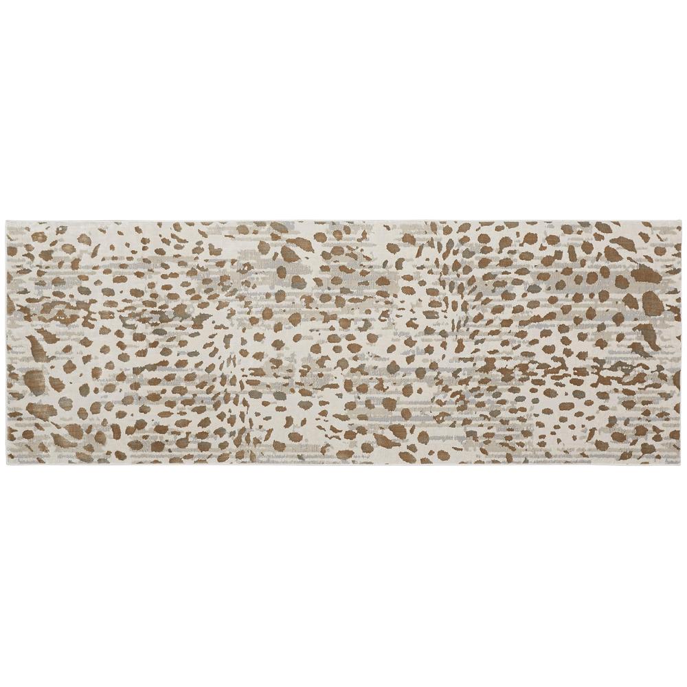 Waldor Metallic Animal Print Rug, Brown/Ivory, 2ft - 10in x 7ft - 10in, Runner, 7353837FBGE000I71