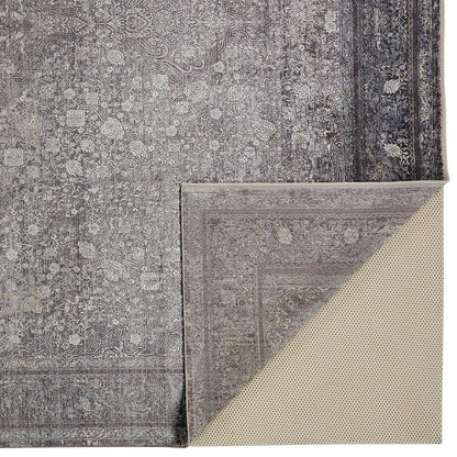 Sarrant Vintage Space-Dyed Rug, Charcoal Gray, 6ft - 7in x 9ft - 10in Area Rug, 9193967FCHL000F06