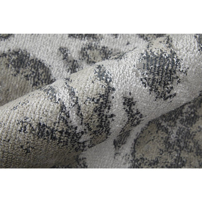 Astra Transitional Abstract, Gray/Silver/Ivory, 6'-7" x 9'-6" Area Rug
