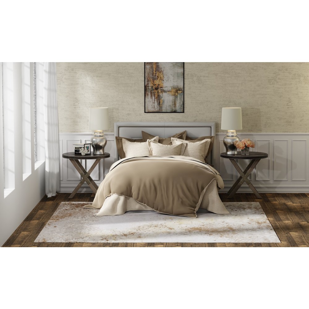 Waldor Modern Watercolor, Brown/Tan/Ivory, 10' x 13'-2" Area Rug
