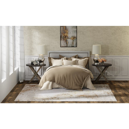 Waldor Modern Watercolor, Brown/Tan/Ivory, 10' x 13'-2" Area Rug