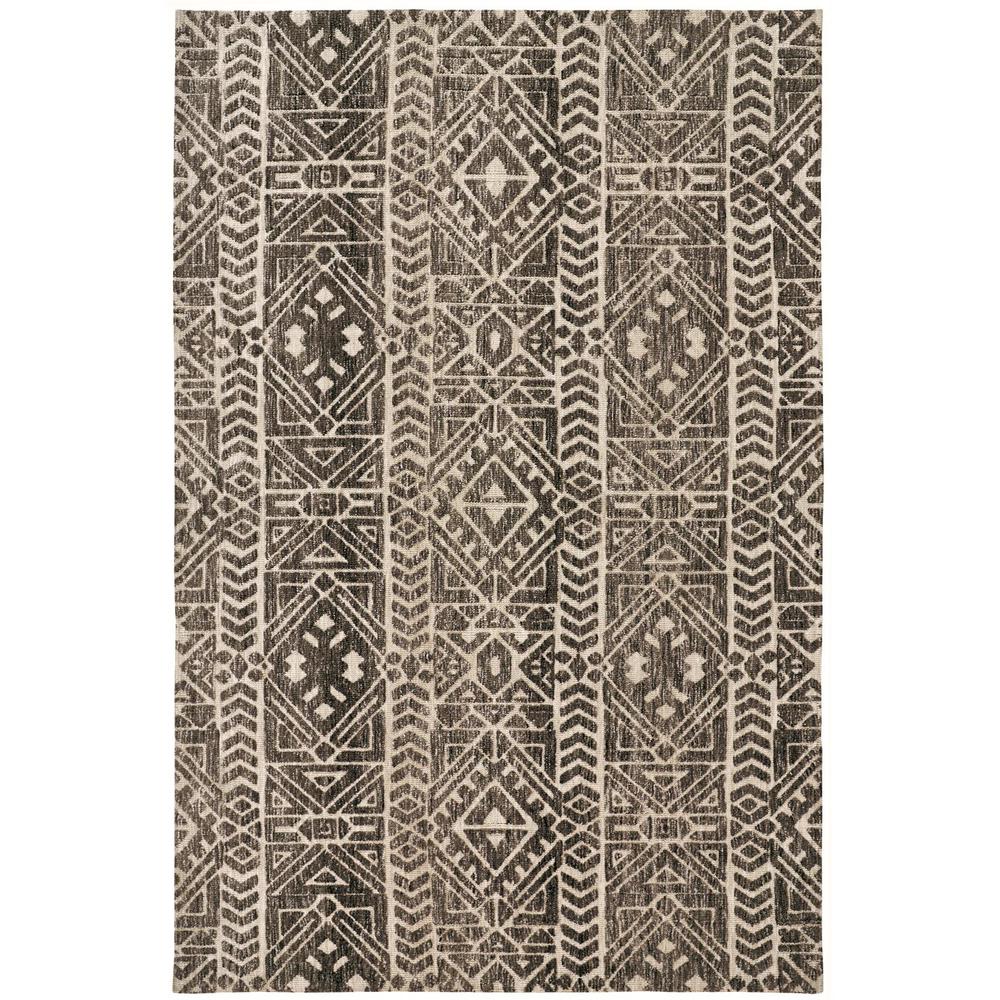 Colton Modern Mid-century Tribal Rug, Brown/Charcoal Gray, 2ft x 3ft Accent Rug, 8748627FCHL000P00