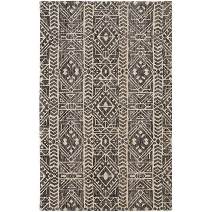 Colton Modern Mid-century Tribal Rug, Steel Gray/Ivory, 2ft x 3ft Accent Rug, 8748627FSLT000P00