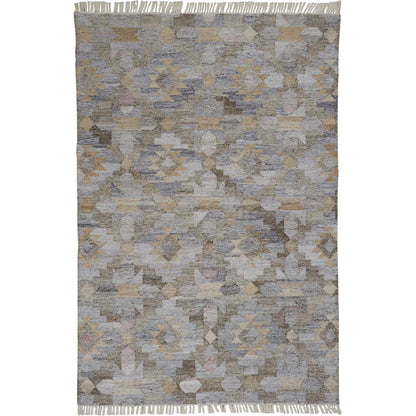 Beckett Eco Moroccan Ornamental Mosaic Accent Rug, Blue/Tan/Brown, 2ft x 3ft, 8900818FGRYMLTP00