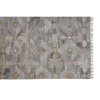 Beckett Eco Moroccan Ornamental Mosaic Accent Rug, Blue/Tan/Brown, 2ft x 3ft, 8900818FGRYMLTP00