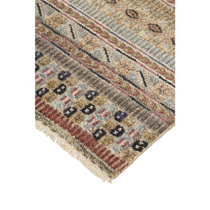 Payton Tribal Rug, Khaki Tan/Terracotta/Blue, 9ft - 6in x 13ft - 6in Area Rug, 9806498FPNKMLTH50