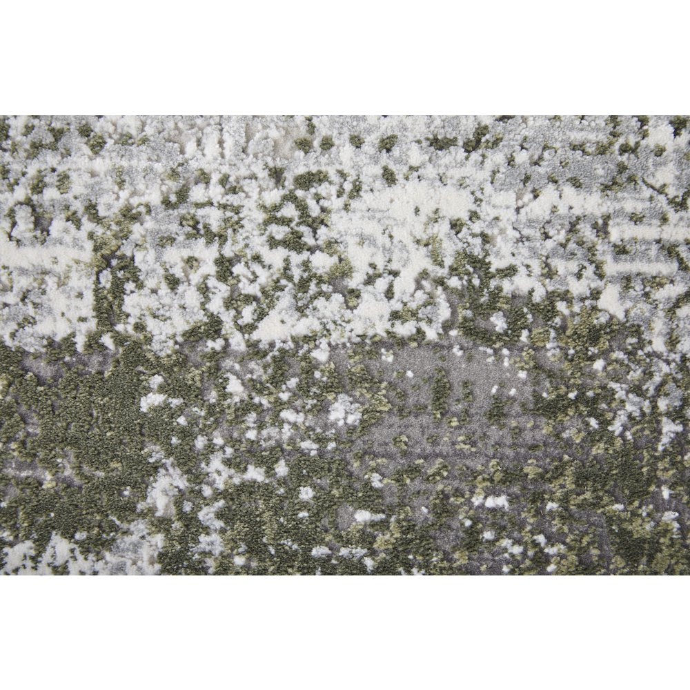 Cadiz Modern Ikat, Gray/Green/Silver, 3'-1" x 5' Accent Rug