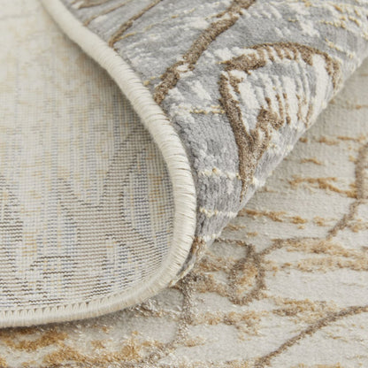 Celene Traditional Medallion, Silver/Tan/Gray, 9' x 12' Area Rug
