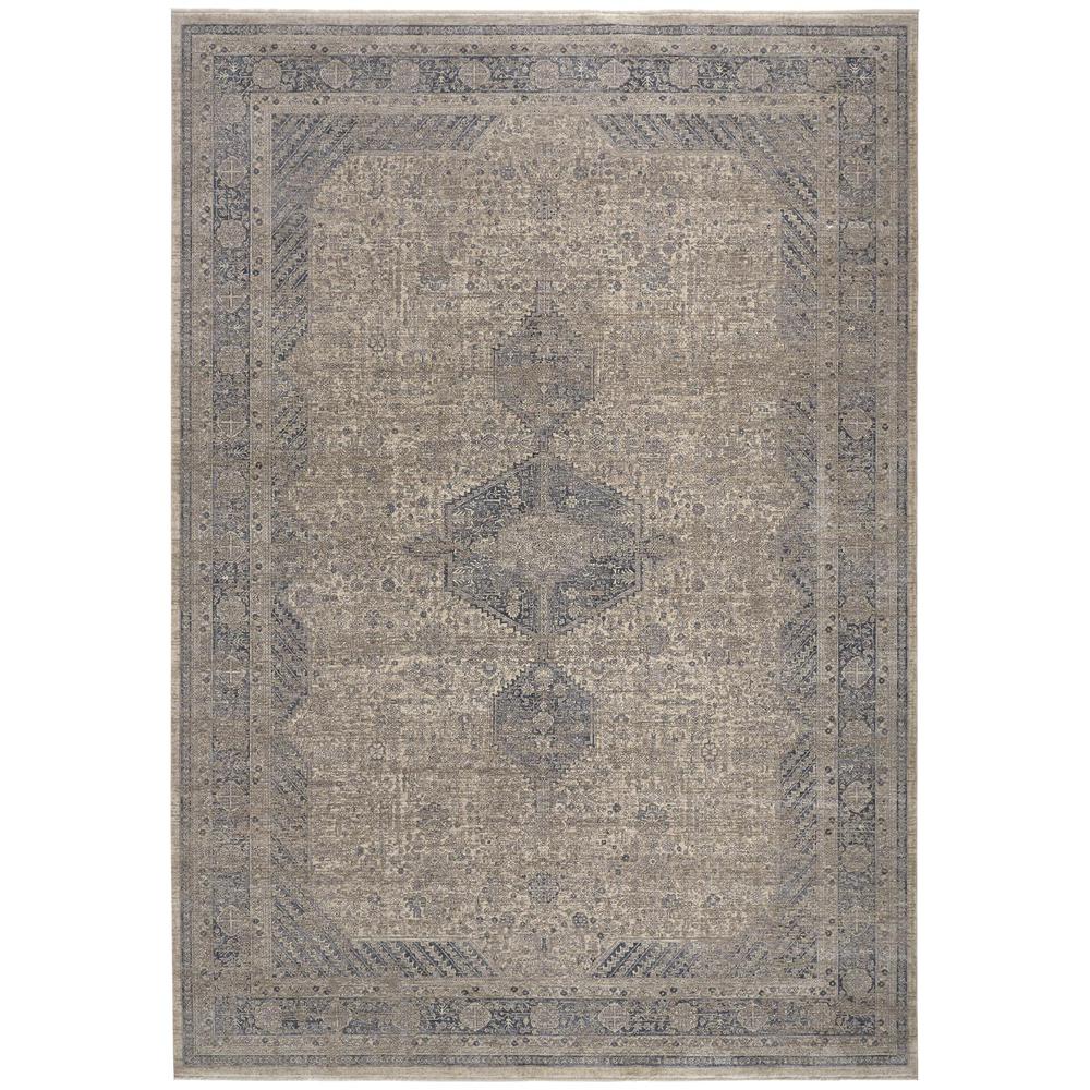 Marquette Rustic Persian Farmhouse Rug, Warm Gray, 7ft-10in x 9ft-10in Area Rug, MRQ3775FGRY000F71