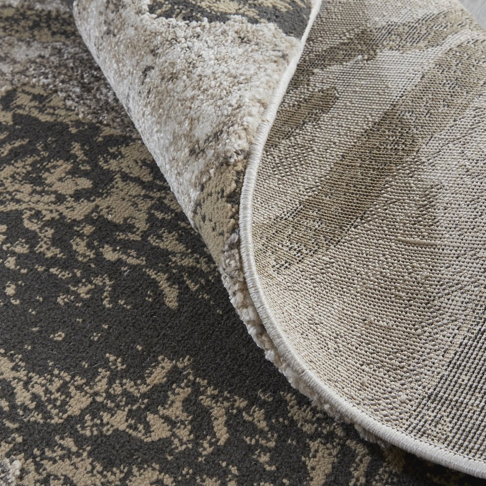 Vancouver Modern Abstract, Ivory/Brown/Taupe, 10' x 14' Area Rug