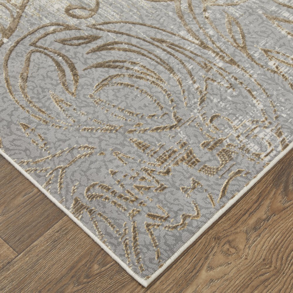 Celene Traditional Medallion, Silver/Tan/Gray, 9' x 12' Area Rug