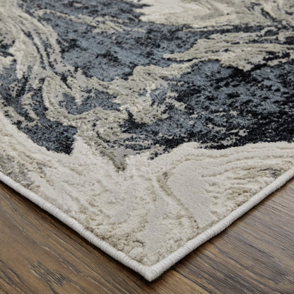 Micah Modern Abstract, Ivory/Black/Taupe, 8' x 10' Area Rug