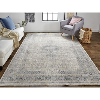 Marquette Rustic Persian Farmhouse Rug, Warm Gray, 9ft-6in x 12ft-7in Area Rug, MRQ3775FGRY000H07