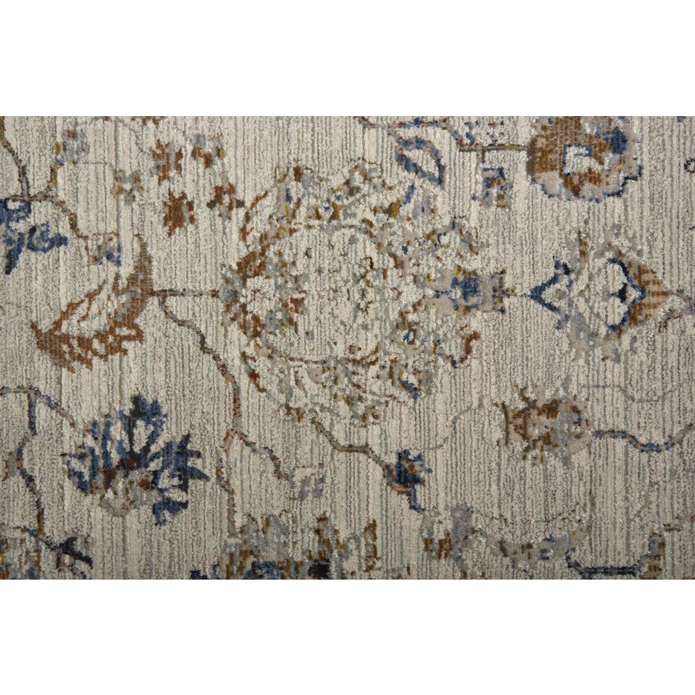 Kaia Transitional Floral & Botanical, Ivory/Orange/Blue, 7'-10" x 9'-6" Area Rug