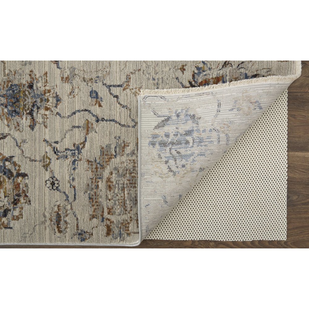 Kaia Transitional Floral & Botanical, Ivory/Orange/Blue, 7'-10" x 9'-6" Area Rug