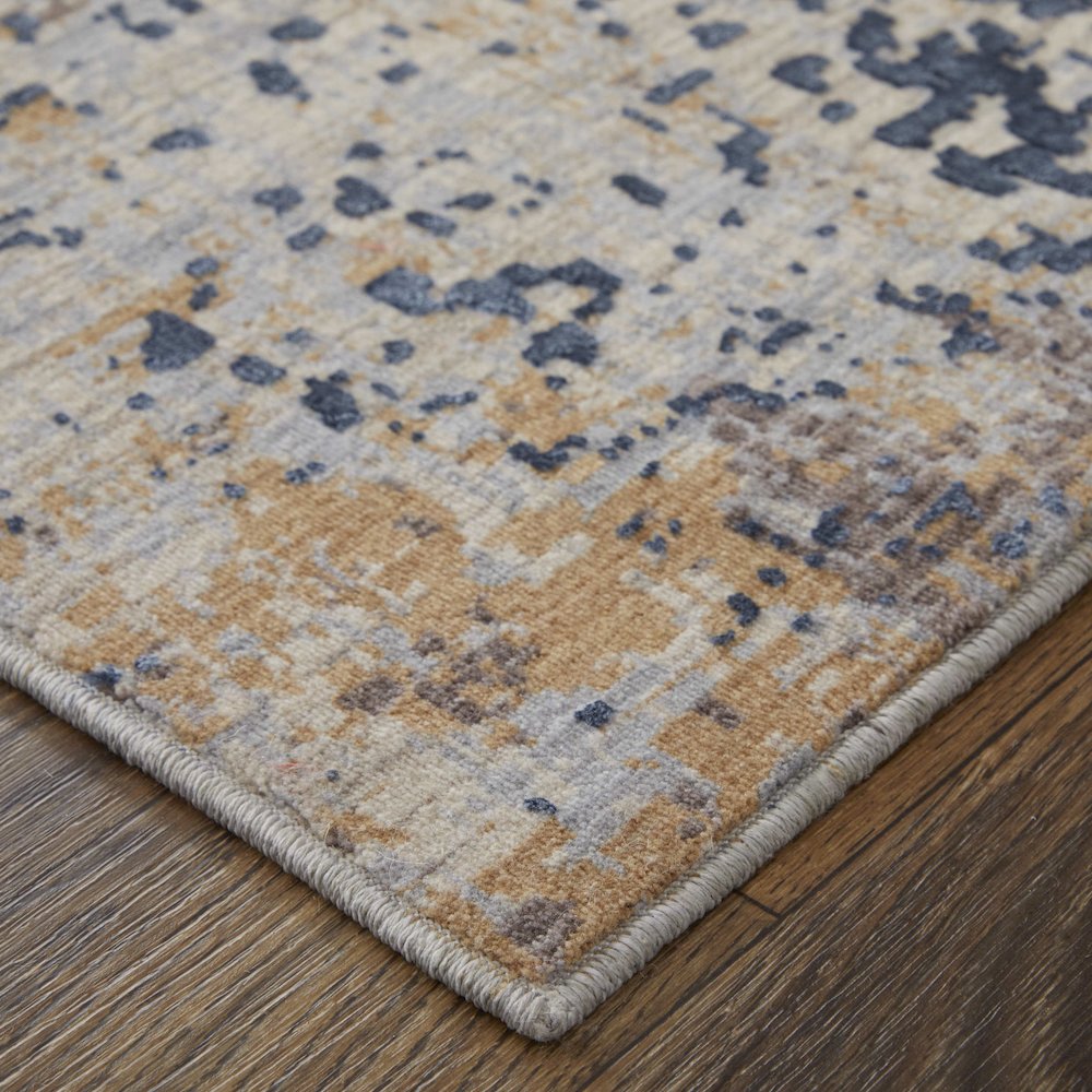 Pryor Modern Watercolor, Blue/Tan/Brown, 10' x 13' Area Rug