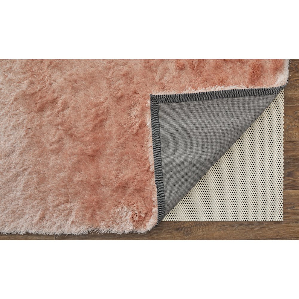 Indochine Plush Shag Rug with Metallic Sheen, Salmon Pink, 10ft x 10ft Round, 4944550FBLH000N95