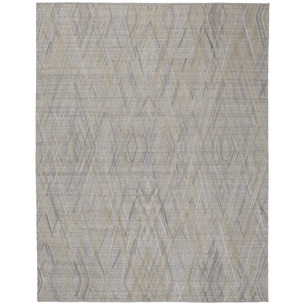 Elias Abstract Diamond Accent Rug, High/Low, Gray/Taupe, 3ft-6in x 5ft-6in, ELS6589FBLU000C50