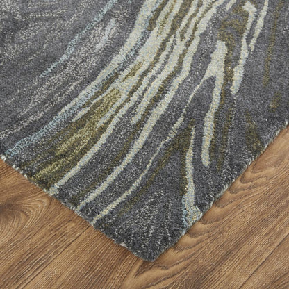 Amira Contemporary Marble Rug, Olive Green/Deep Gray/Blue, 3ft-6in x 5ft-6in, AMI8631FBLUGRNC50