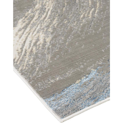 Azure Modern Metallic Brush Stroke Area Rug, Gray/Silver/Beige, 10ft x 13ft-2in, AZR3524FGRYSLVH13