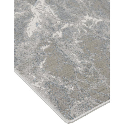 Azure Modern Metallic Marbled Rug, Gray/Silver/Beige, 10ft x 13ft - 2in Area Rug, AZR3539FGRYBLUH13