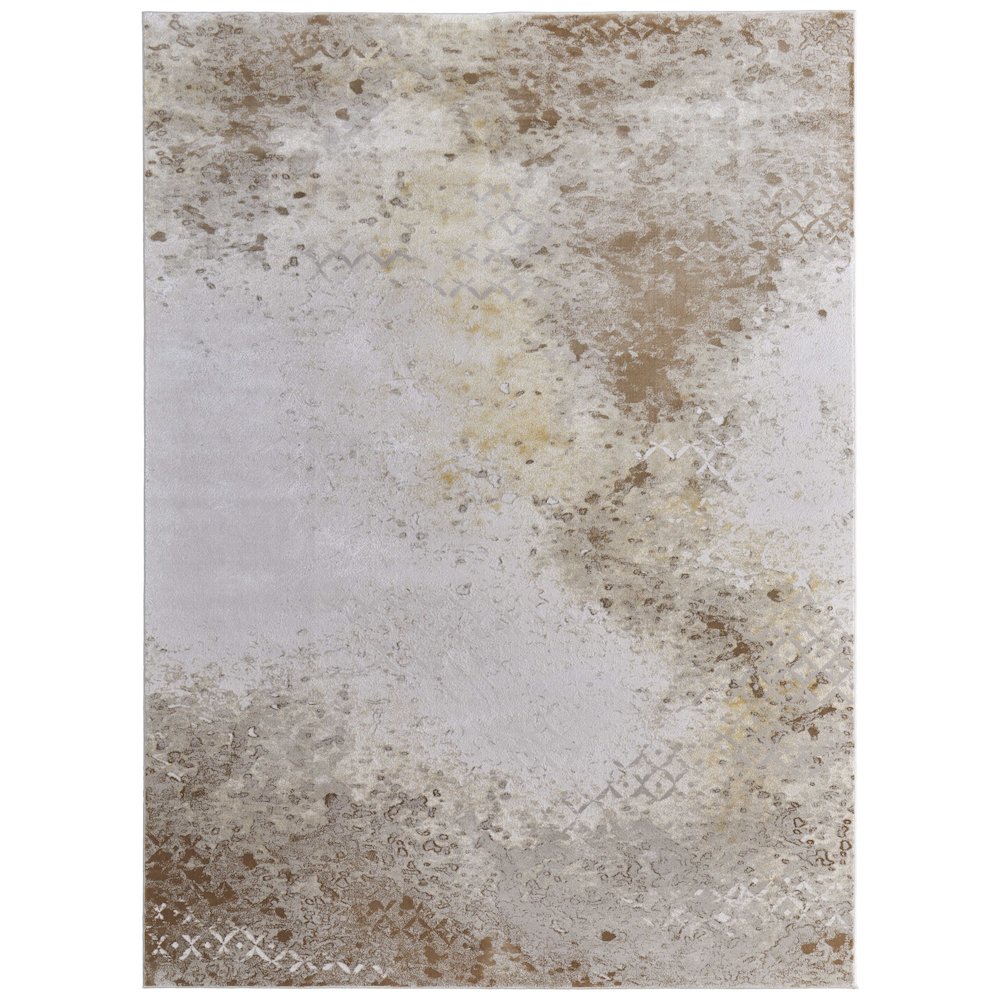 Waldor Modern Watercolor, Brown/Tan/Ivory, 10' x 13'-2" Area Rug