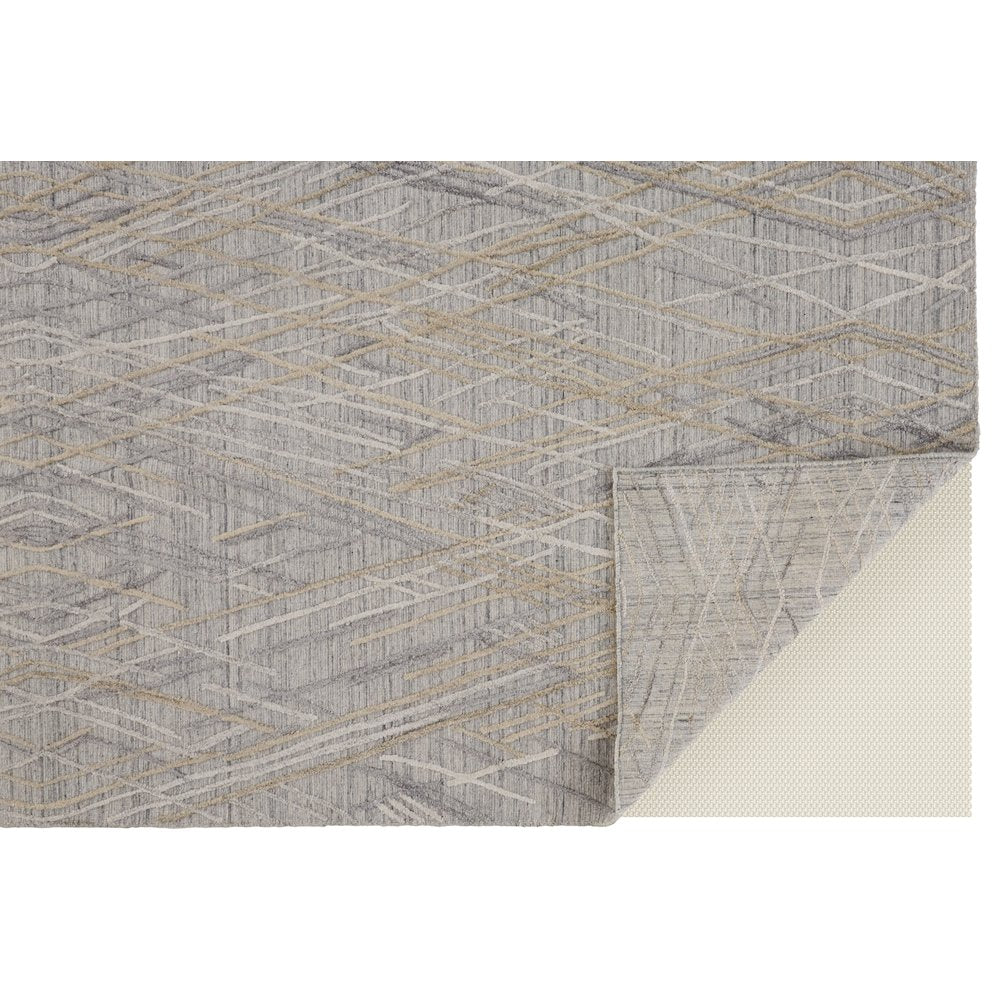 Elias Abstract Diamond Accent Rug, High/Low, Gray/Taupe, 3ft-6in x 5ft-6in, ELS6589FBLU000C50