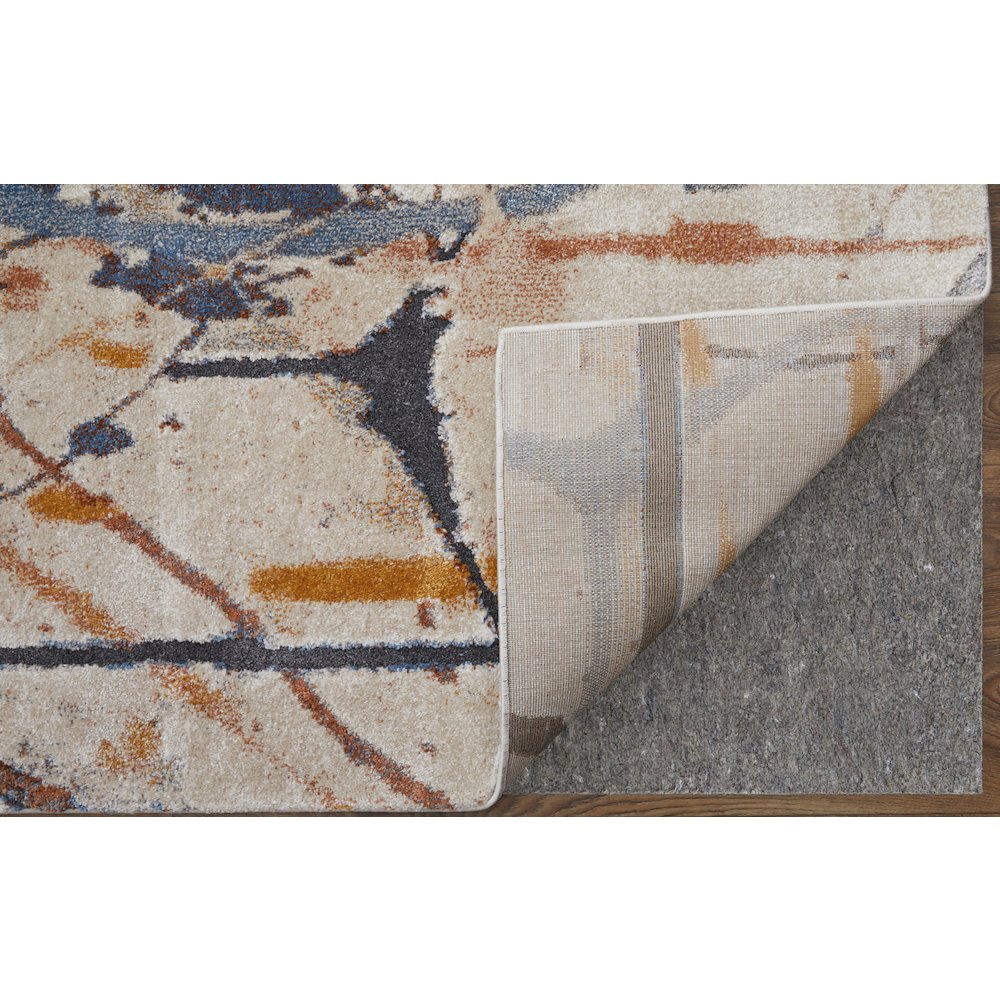 Gilmore Modern Watercolor, Blue/Orange/Gray, 5'-3" x 8' Area Rug