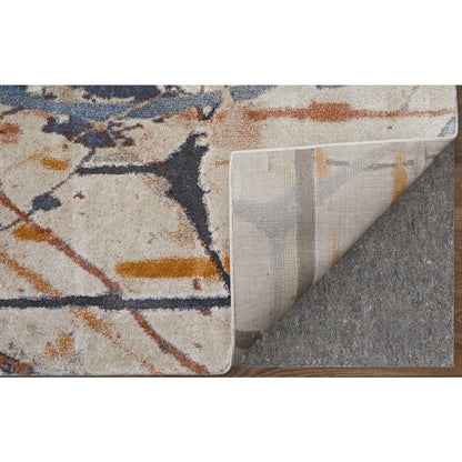 Gilmore Modern Watercolor, Blue/Orange/Gray, 5'-3" x 8' Area Rug