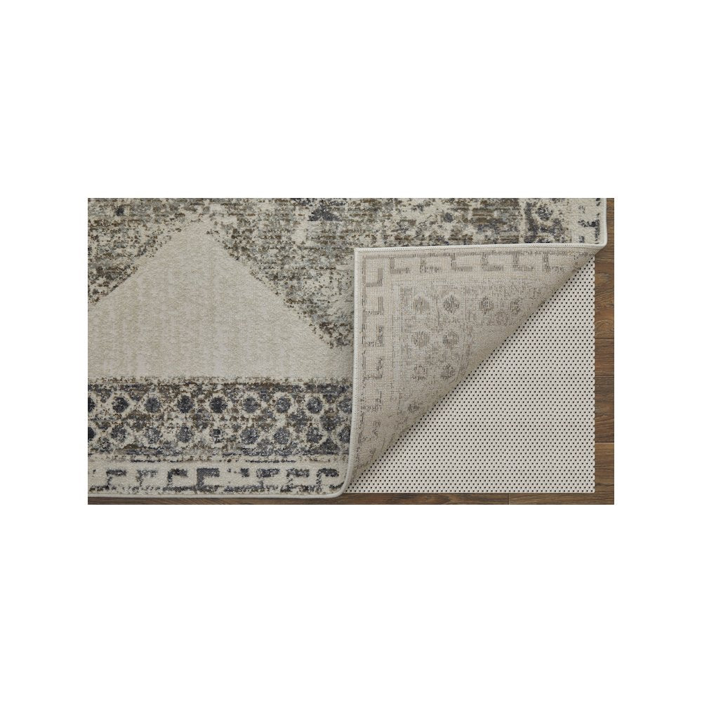 Kano Transitional Distressed, Ivory/Taupe/Gray, 7'-10" x 11' Area Rug