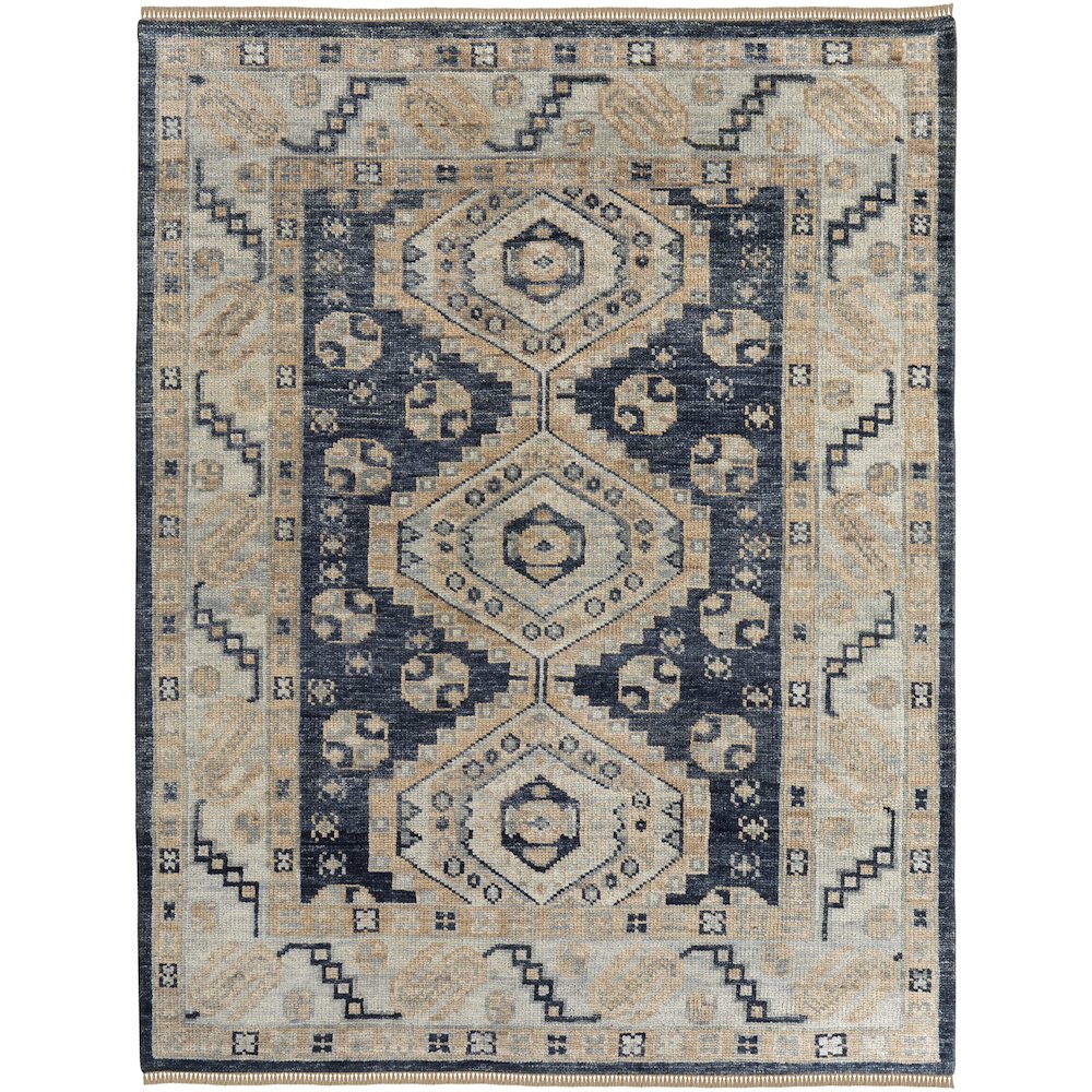 Fillmore Traditional Diamond, Blue/Ivory, 4' x 6' Accent Rug