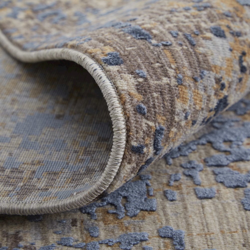 Pryor Modern Watercolor, Blue/Tan/Brown, 10' x 13' Area Rug