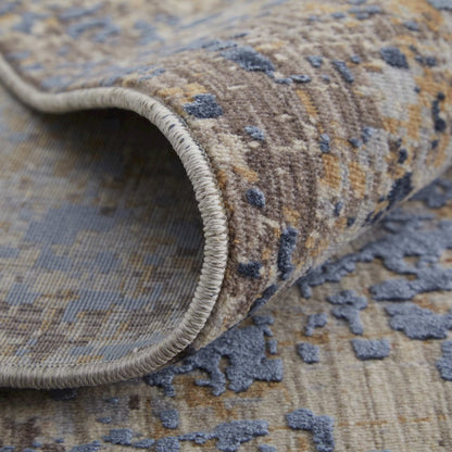 Pryor Modern Watercolor, Blue/Tan/Brown, 10' x 13' Area Rug