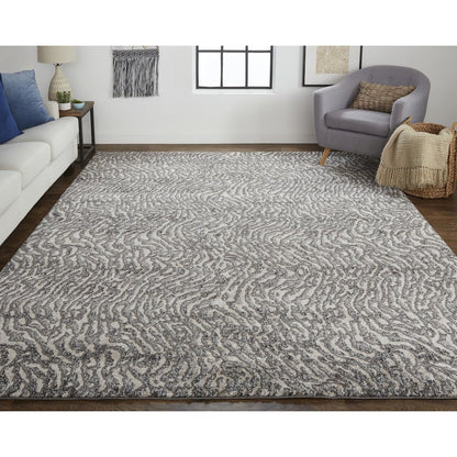 Vancouver Modern Abstract, Gray/Taupe/Ivory, 1'-8" x 2'-10" Accent Rug