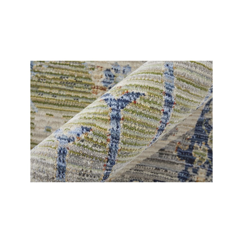 Melrose Transitional Distressed, Ivory/Green/Blue, 7'-10" x 10'-3" Area Rug