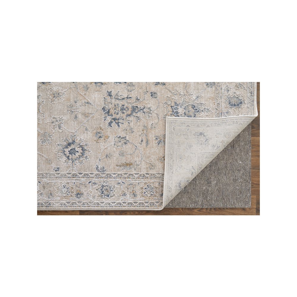 Pasha Transitional Floral & Botanical, Ivory/Taupe/Blue, 5' x 7'-6" Area Rug