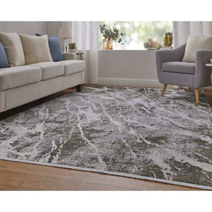 Cadiz Modern Abstract, Gray/Green/Taupe, 11'-6" x 14'-6" Area Rug