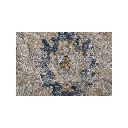 Pasha Transitional Floral & Botanical, Ivory/Taupe/Blue, 5' x 7'-6" Area Rug