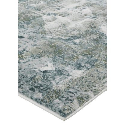 Atwell Transitional Abstract, Green/Ivory, 2'-8" x 8' Runner