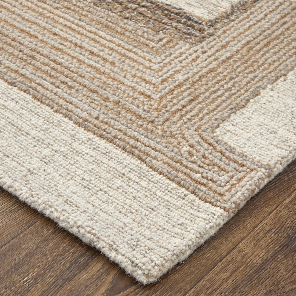 Pollock Modern Geometric, Ivory/Brown/Tan, 3'-6" x 5'-6" Accent Rug