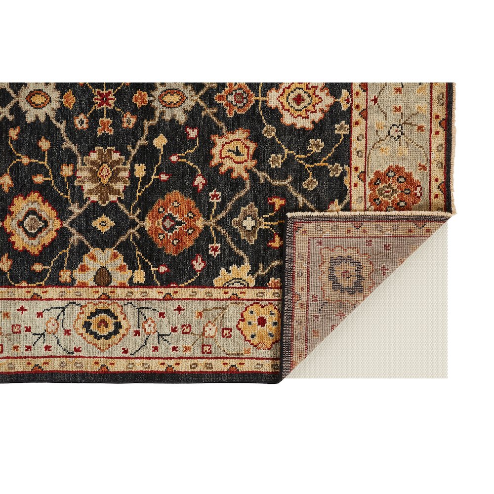 Carrington Traditional Oushak Accent Rug, Geo Floral, Black/Gold, 3ft-6in x 5ft-6in, 9826500FCHLLBLC50