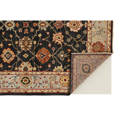 Carrington Traditional Oushak Accent Rug, Geo Floral, Black/Gold, 3ft-6in x 5ft-6in, 9826500FCHLLBLC50