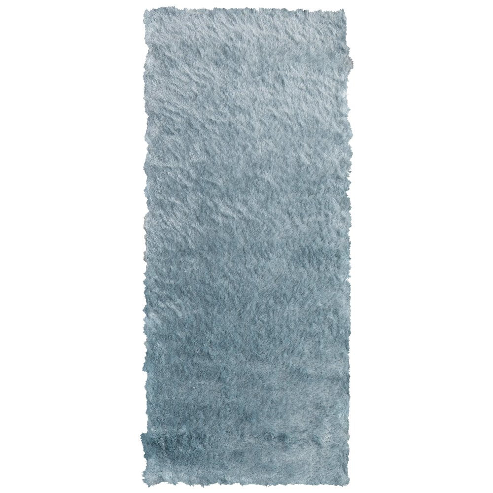 Indochine Plush Shag Rug with Metallic Sheen, Light Aqua Blue, 2ft-6in x 6ft, Runner, 4944550FLAQ000I26