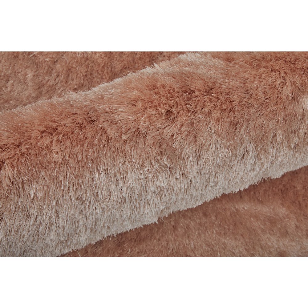 Indochine Plush Shag Rug with Metallic Sheen, Salmon Pink, 10ft x 10ft Round, 4944550FBLH000N95