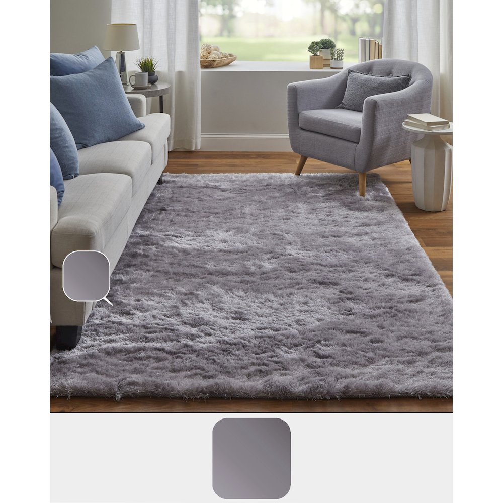 Indochine Plush Shag Rug Metallic Sheen, Amethyst Quartz, 3ft-6in x 5ft-6in, 4944550FSMYAMSC50