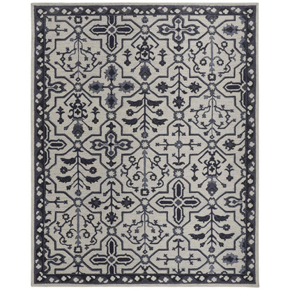 Fallon Rustic Farmhouse Rug, Flora/Fauna, Warm Dark Gray, 9ft x 12ft Area Rug, FLN8839FIVY000G00
