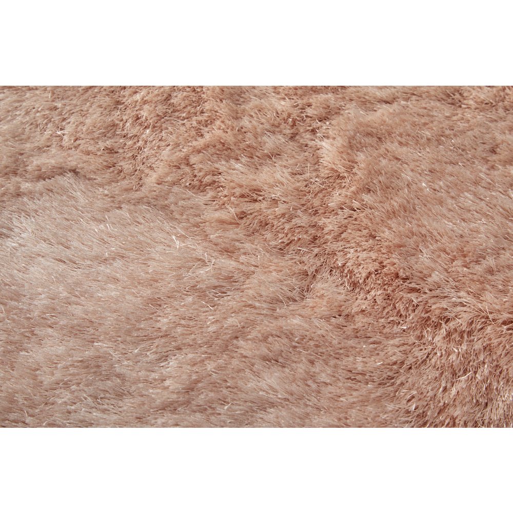 Indochine Plush Shag Rug with Metallic Sheen, Salmon Pink, 10ft x 10ft Round, 4944550FBLH000N95